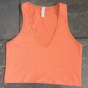 ATHLETA - Ribbed peach tank top